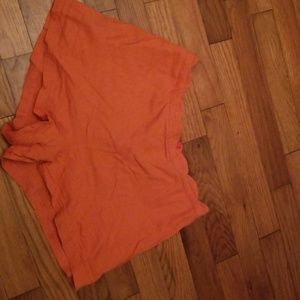 Burnt-orange colored linen short. Size small